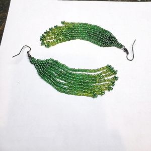 Native Style Beaded Fringe Earrings